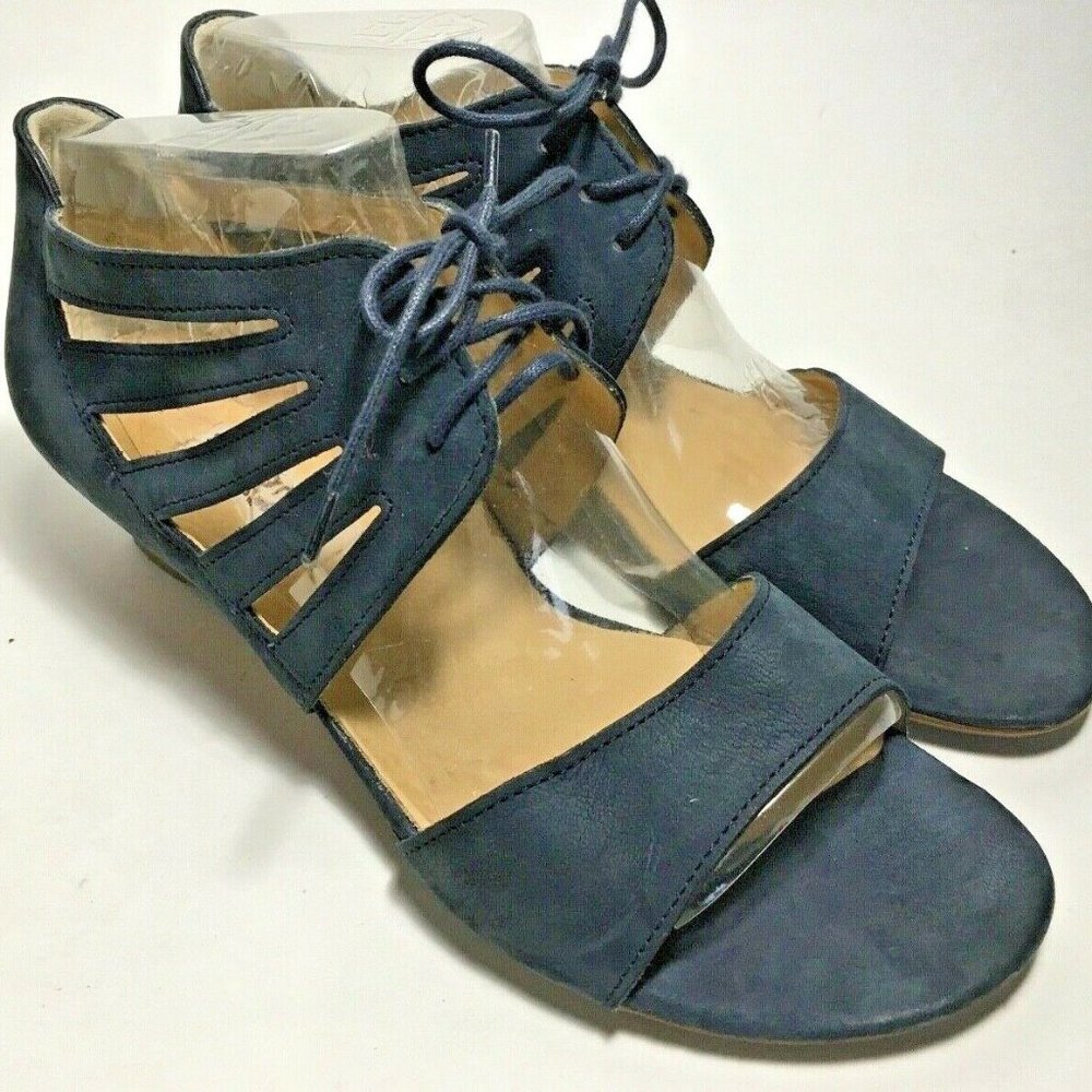 PAUL GREEN Munchen shoes sz 9 blue suede open toe